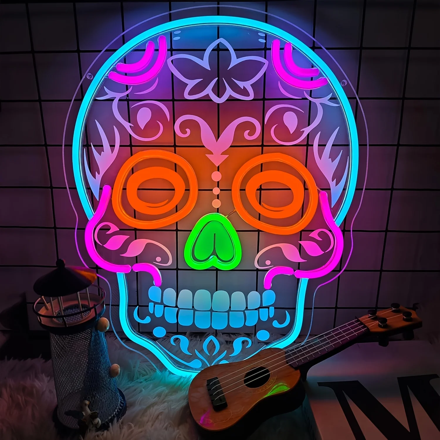 Bedroom Skull Neon Sign, Skull Sign LED Light for Men's Cave Beer Bar Club Game Room Party Decorating Gifts
Bedroom Skull Neon Sign, Skull Sign LED Light for Men's Cave Beer Bar Club Game Room Party Decorating Gifts