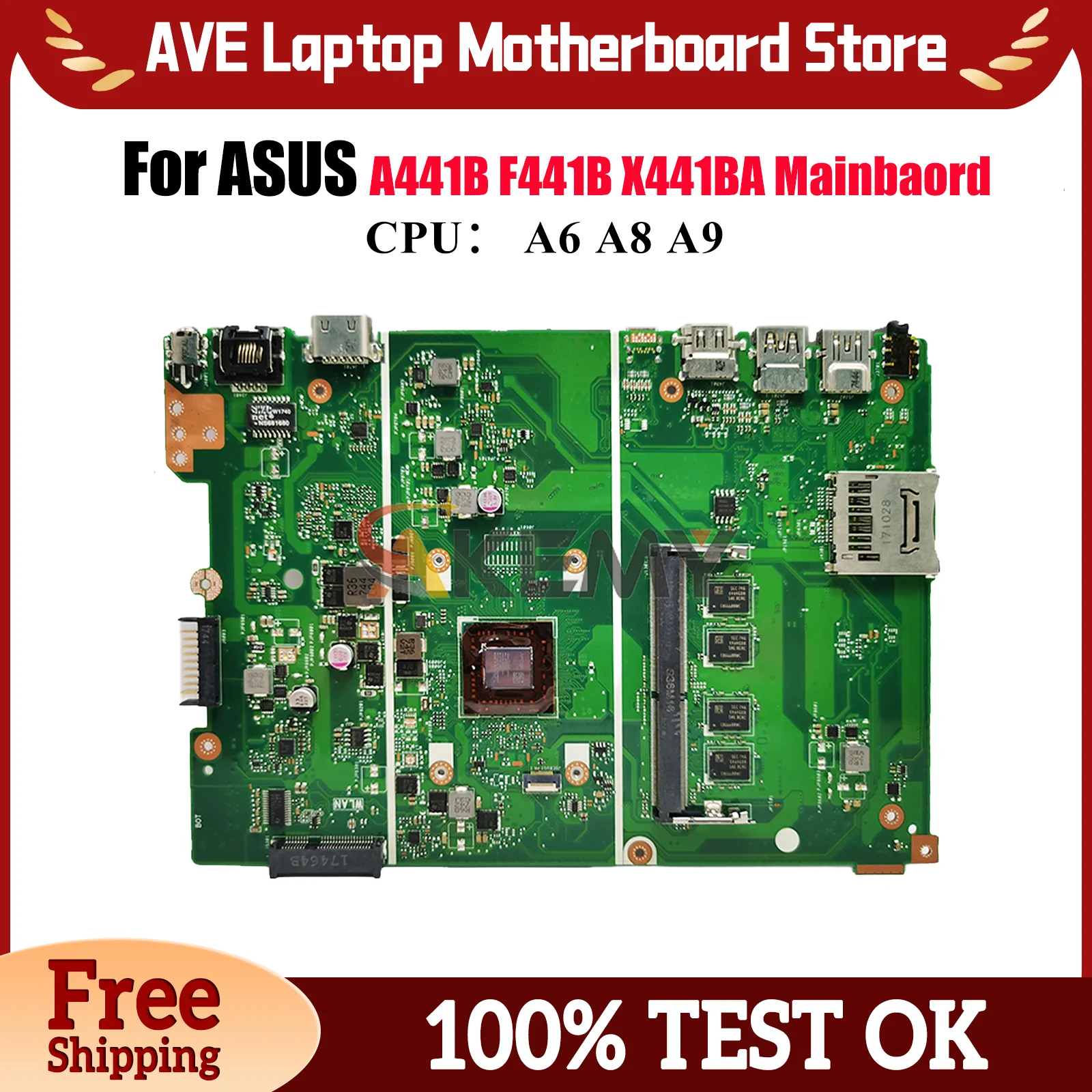 X441BA Laptop Motherboard For ASUS VivoBook F441B X441B A441B X441BA Notebook Mainboard With A6 A8 A9 CPU tests OK fast shipping
X441BA Laptop Motherboard For ASUS VivoBook F441B X441B A441B X441BA Notebook Mainboard With A6 A8 A9 CPU tests OK fast shipping