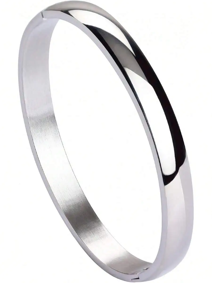 Womens 8mm Stainless Steel Cuff Bangle Polished Oval Bracelet 6.7 Inches
Womens 8mm Stainless Steel Cuff Bangle Polished Oval Bracelet 6.7 Inches