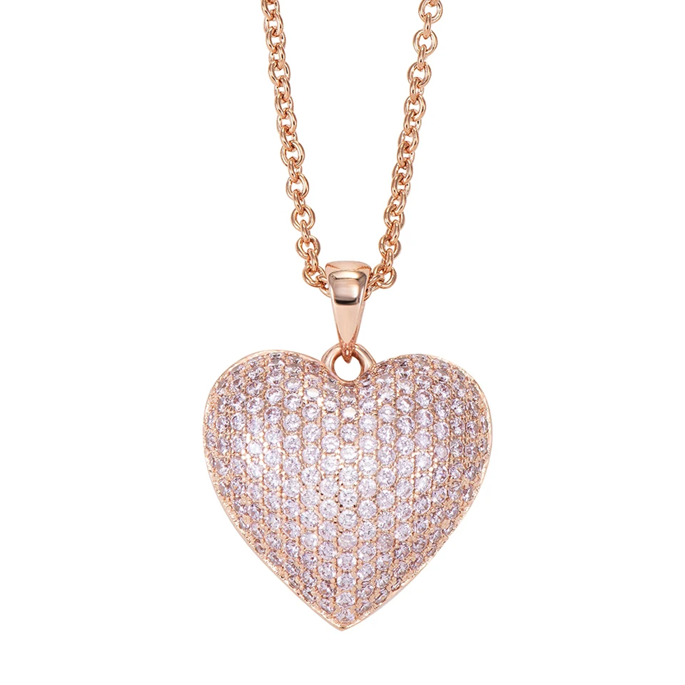 VANAXIN Rose Gold Color Unique Heart Pendant Necklace for Women Full Paved Pink Zircon With Party Wedding Daily Jewelry
VANAXIN Rose Gold Color Unique Heart Pendant Necklace for Women Full Paved Pink Zircon With Party Wedding Daily Jewelry