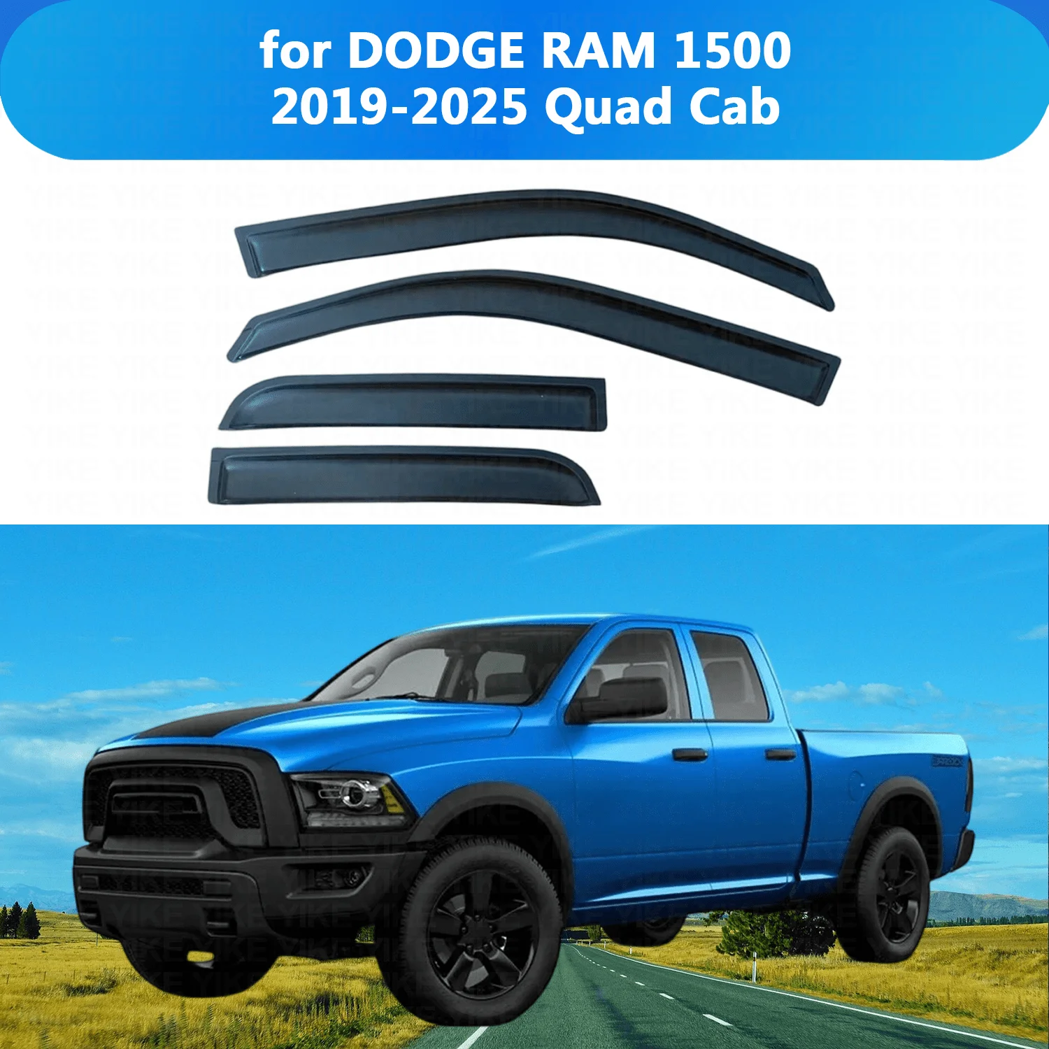 FOR DODGE RAM 1500 2019 2020-2025 Quad Cab Side Window Visor Rain Guard Side Vent Deflector Weathershield Outside-Mount Tape On
FOR DODGE RAM 1500 2019 2020-2025 Quad Cab Side Window Visor Rain Guard Side Vent Deflector Weathershield Outside-Mount Tape On