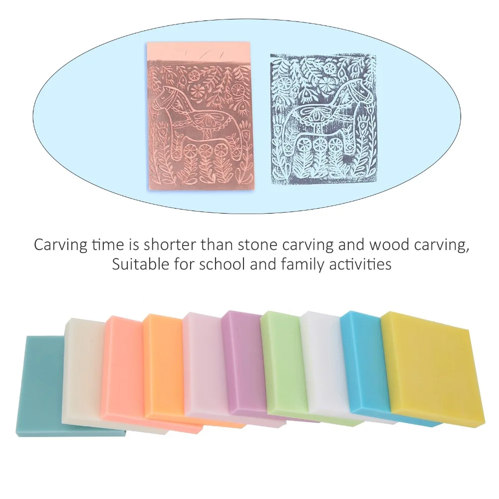 10pcs Seal Soft Rubber Carving Blocks Rubber Multicolor Stamp Making Kit Square Easy to Carve DIY Stamp Blocks DIY Crafts
10pcs Seal Soft Rubber Carving Blocks Rubber Multicolor Stamp Making Kit Square Easy to Carve DIY Stamp Blocks DIY Crafts