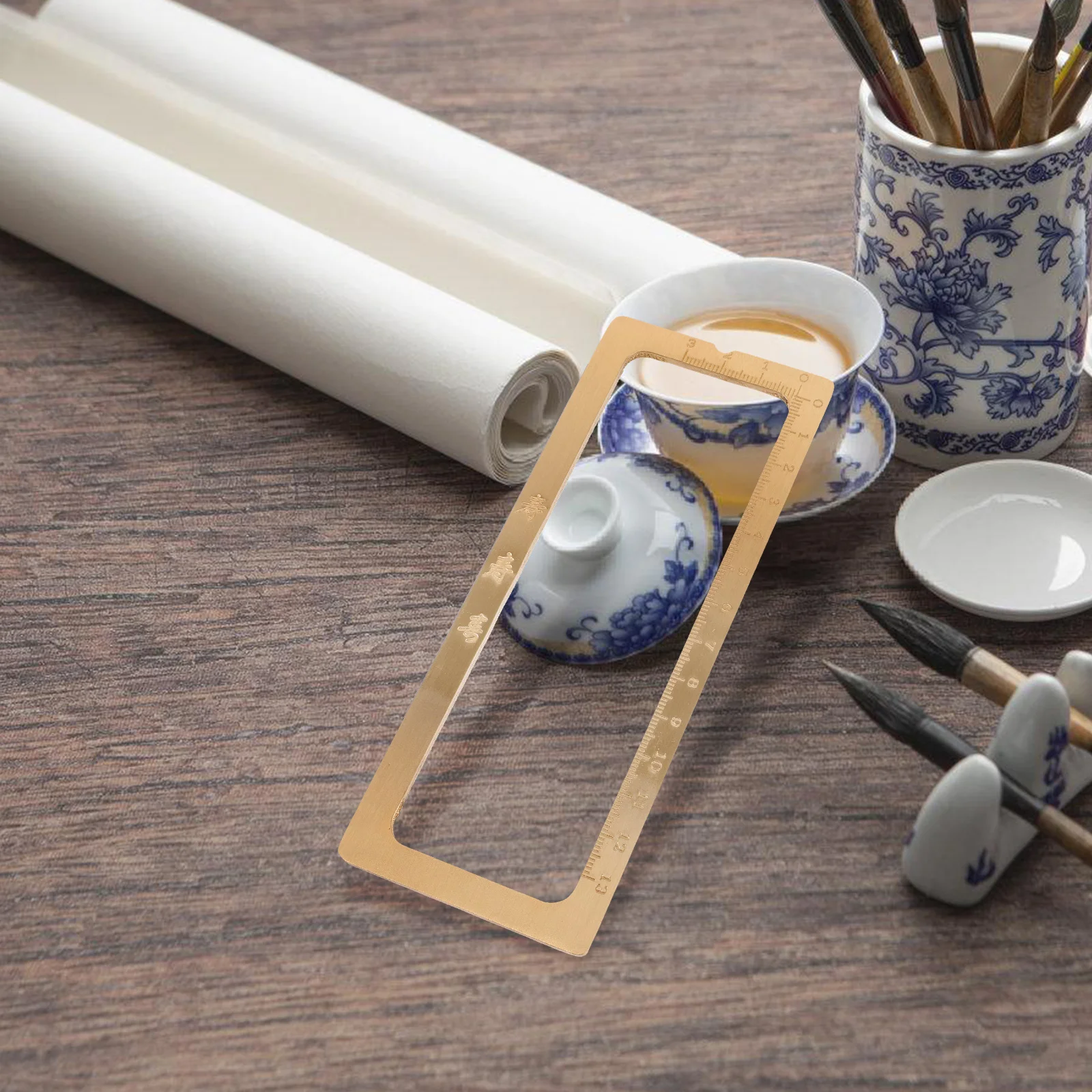 Brass Calligraphy Paperweight with Scale Retro Study Tools Chinese 4 Treasures Small Size Heavy Duty Desk Weight Square Ruler
Brass Calligraphy Paperweight with Scale Retro Study Tools Chinese 4 Treasures Small Size Heavy Duty Desk Weight Square Ruler