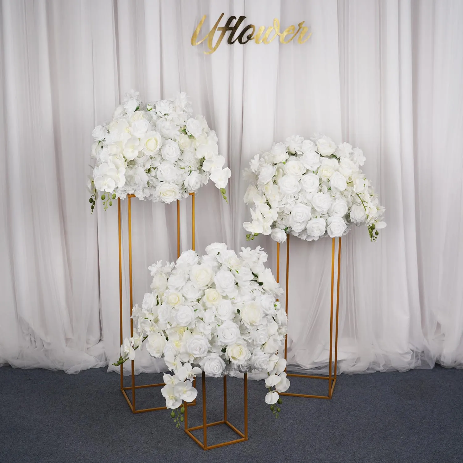 Uflower 50cm White Rose Aritificial Flower Ball Hydrangea Wedding Table Centerpiece Floral Arrangement Party Props
Uflower 50cm White Rose Aritificial Flower Ball Hydrangea Wedding Table Centerpiece Floral Arrangement Party Props