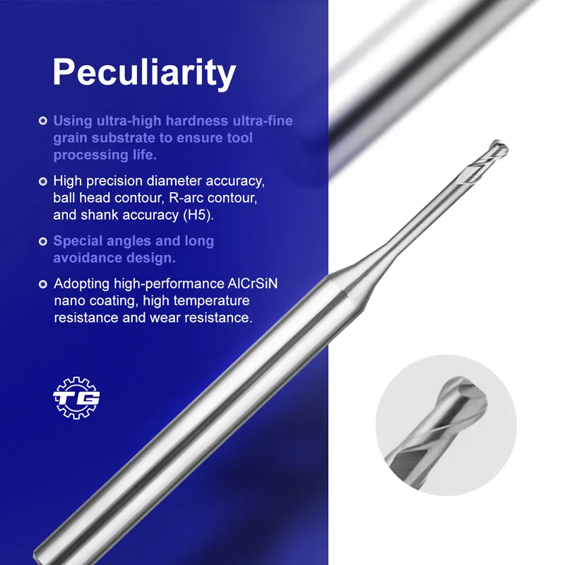 TG P50-SN2/2 Groove Long Neck Embossed Coated Flat Milling Cutter P50 Series Milling Cutter for Steel Micromachining
TG P50-SN2/2 Groove Long Neck Embossed Coated Flat Milling Cutter P50 Series Milling Cutter for Steel Micromachining
