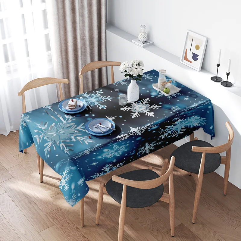 Winter Wonderland Snowflake Tablecloth Festive Blue Floral Printed Table Linen for Dining Room Decoration
Winter Wonderland Snowflake Tablecloth Festive Blue Floral Printed Table Linen for Dining Room Decoration