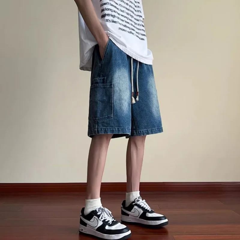 Men's Denim Cargo Shorts Summer Loose Fit Wide Leg Straight Pants Casual Multi Pocket Streetwear Baggy Jean Shorts
Men's Denim Cargo Shorts Summer Loose Fit Wide Leg Straight Pants Casual Multi Pocket Streetwear Baggy Jean Shorts