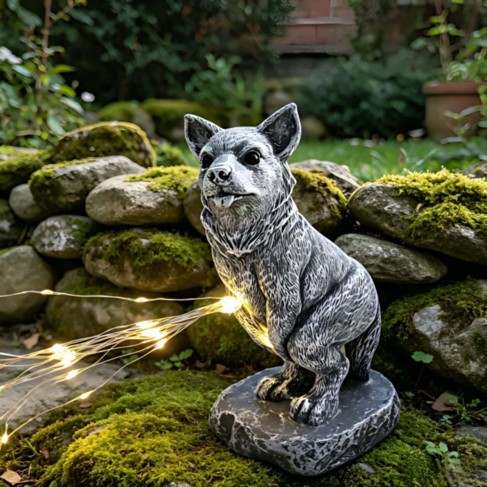 Lighted Dog Statue Carved Texture Resin Dog Statue Yard Ornament Decorative Display Garden Decor for Patio
Lighted Dog Statue Carved Texture Resin Dog Statue Yard Ornament Decorative Display Garden Decor for Patio