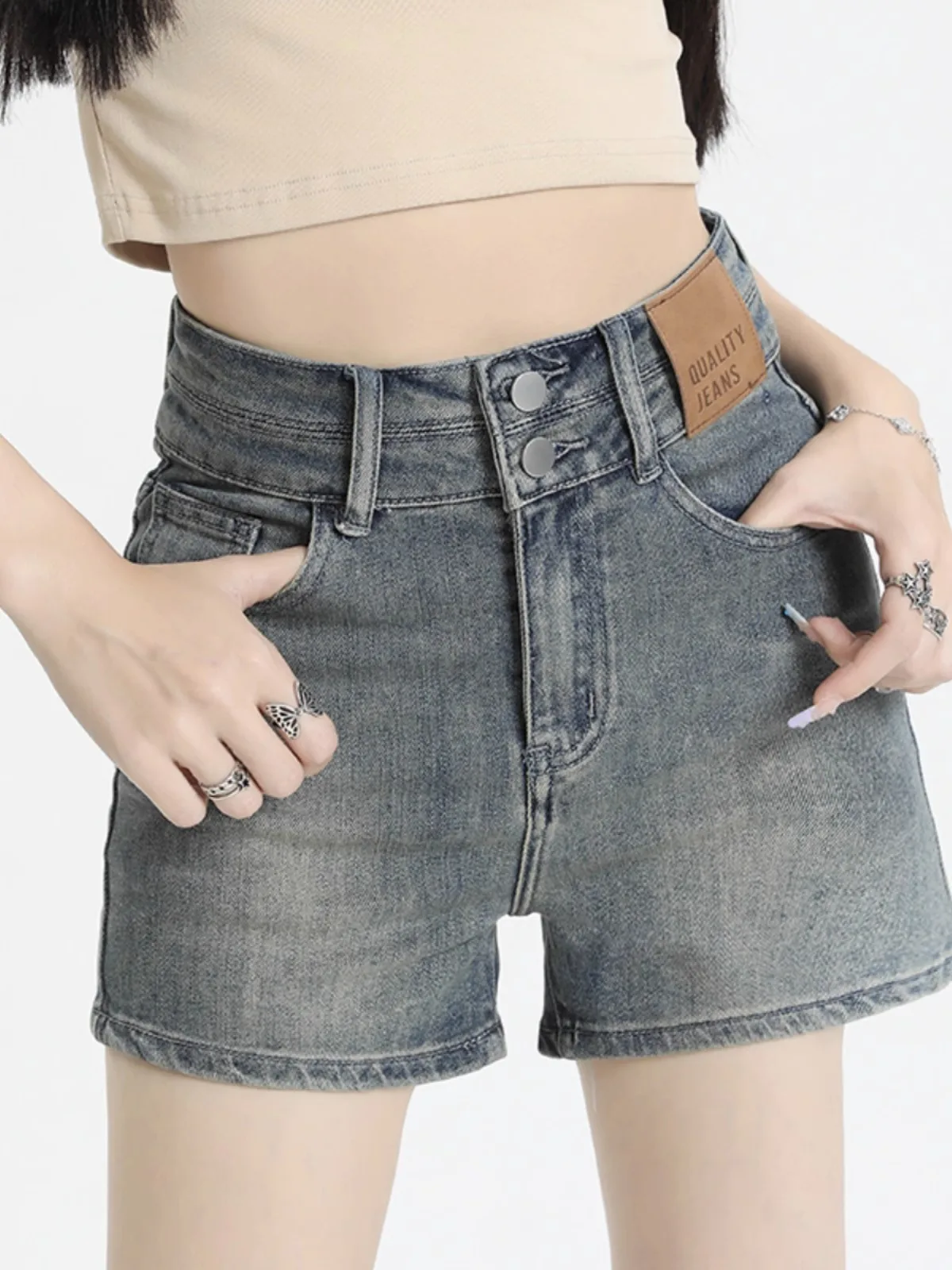 Light Blue High Waist Denim Shorts Women's Fashion A-Line Slimming Summer New Style Ladies Outdoor Wear Hot Pants Cotton Elas...
Light Blue High Waist Denim Shorts Women's Fashion A-Line Slimming Summer New Style Ladies Outdoor Wear Hot Pants Cotton Elas...