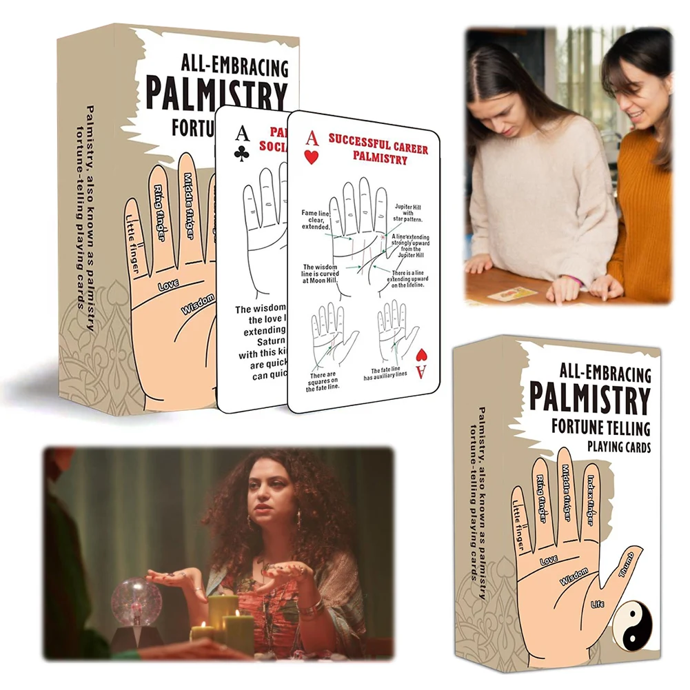 Palmistry Fortune Telling Playing Cards Oracle Cards Play Card Game for Self-Discovery Spiritual Guidance Tool
Palmistry Fortune Telling Playing Cards Oracle Cards Play Card Game for Self-Discovery Spiritual Guidance Tool