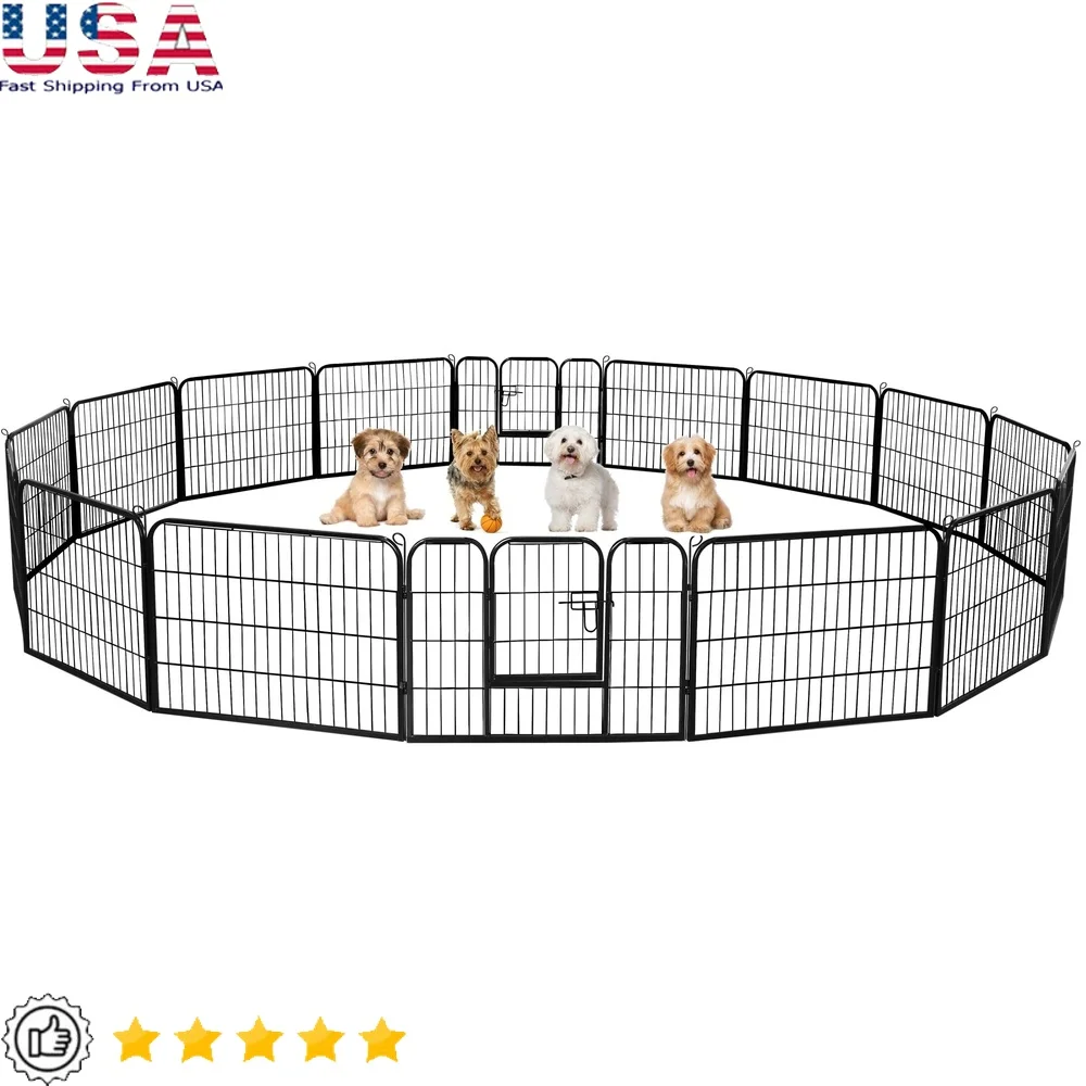 Metal Dog Playpen 16 Panels Pet Exercise Pen Portable Foldable Heavy Duty Indoor Outdoor Use Secure Space
Metal Dog Playpen 16 Panels Pet Exercise Pen Portable Foldable Heavy Duty Indoor Outdoor Use Secure Space