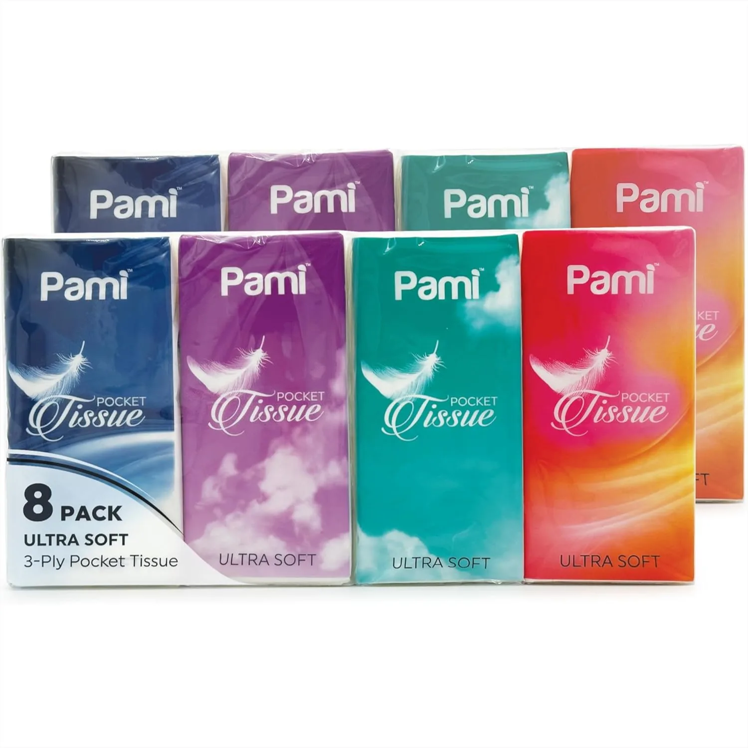 Ultra-Soft 3-Ply Pocket Tissues for Purse, Strong & Absorbent Facial Wipes, 8 Pack of 10 Count
Ultra-Soft 3-Ply Pocket Tissues for Purse, Strong & Absorbent Facial Wipes, 8 Pack of 10 Count