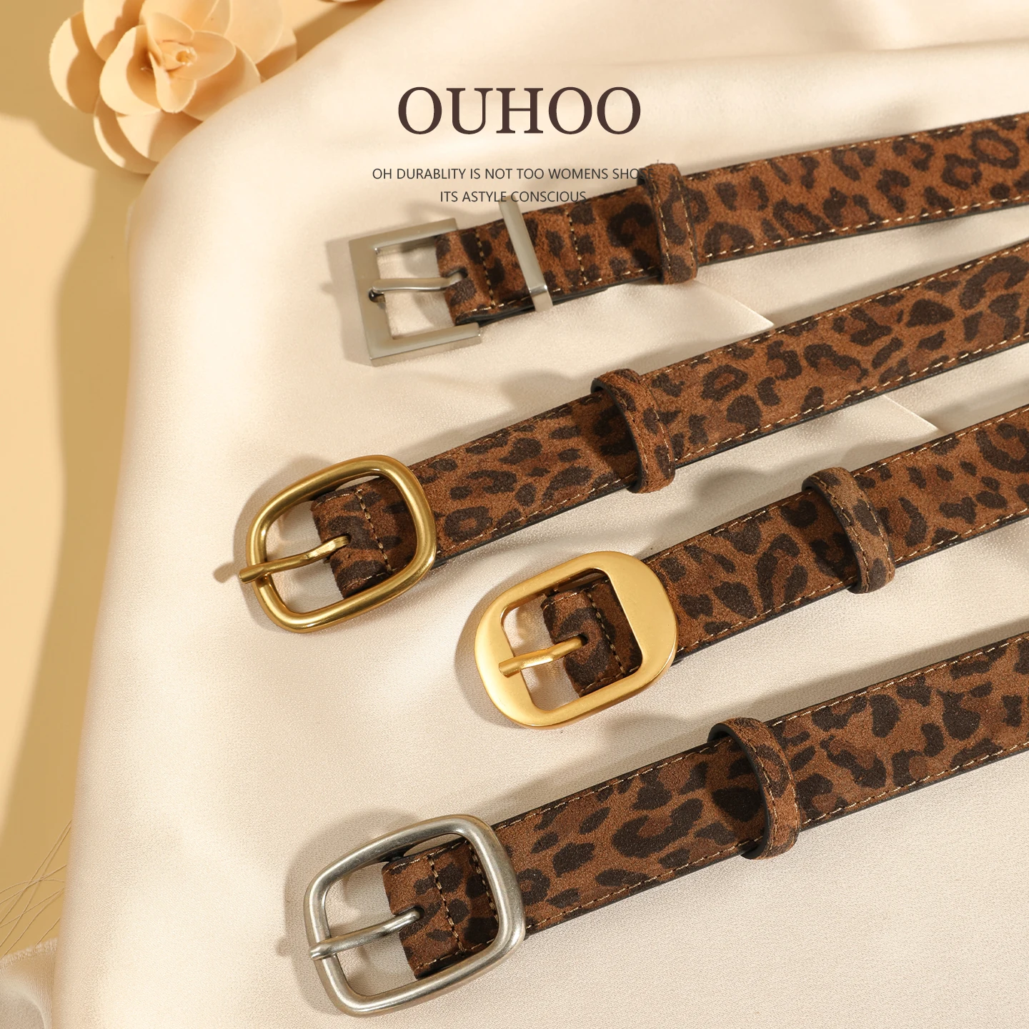 Leopard Print Women's Belt Trendy Chic Suede Leather Belts with Gold/Sliver Buckle,Fashion Y2K Belt for Dress Skirt and Jeans
Leopard Print Women's Belt Trendy Chic Suede Leather Belts with Gold/Sliver Buckle,Fashion Y2K Belt for Dress Skirt and Jeans