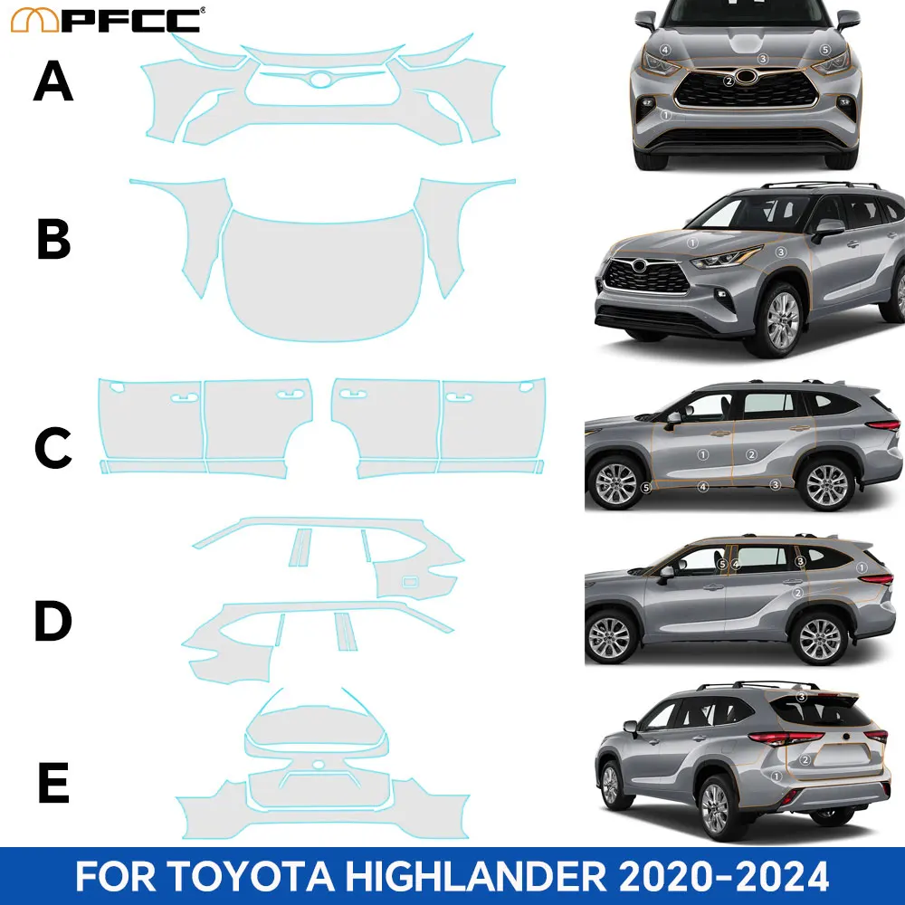 For Toyota Highlander 2020-2024 Car Body TPU Paint Protection Film Bumper Door PPF Anti-scratch Transparent Sticker Resistant
For Toyota Highlander 2020-2024 Car Body TPU Paint Protection Film Bumper Door PPF Anti-scratch Transparent Sticker Resistant