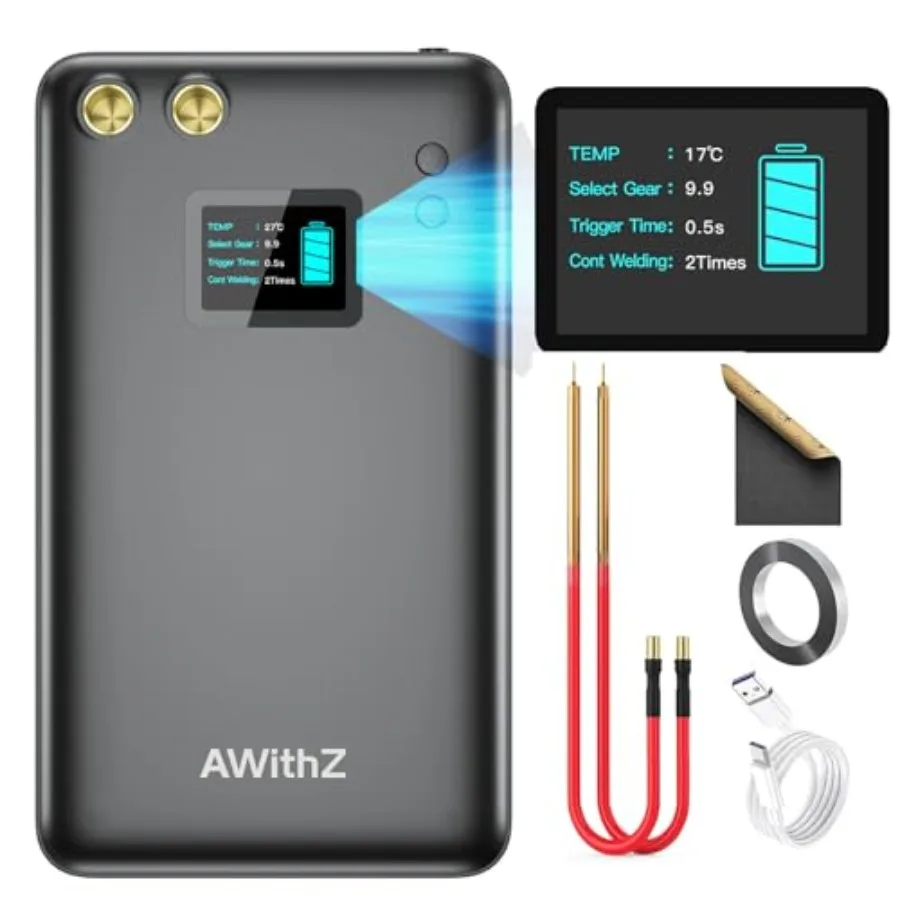 Battery Spot Welder AWithZ 1.5" LCD Screen Recyclable 11000mAh Spot Welder 99 Gears Adjustable Battery Welder Mini Spot Welder
Battery Spot Welder AWithZ 1.5" LCD Screen Recyclable 11000mAh Spot Welder 99 Gears Adjustable Battery Welder Mini Spot Welder
