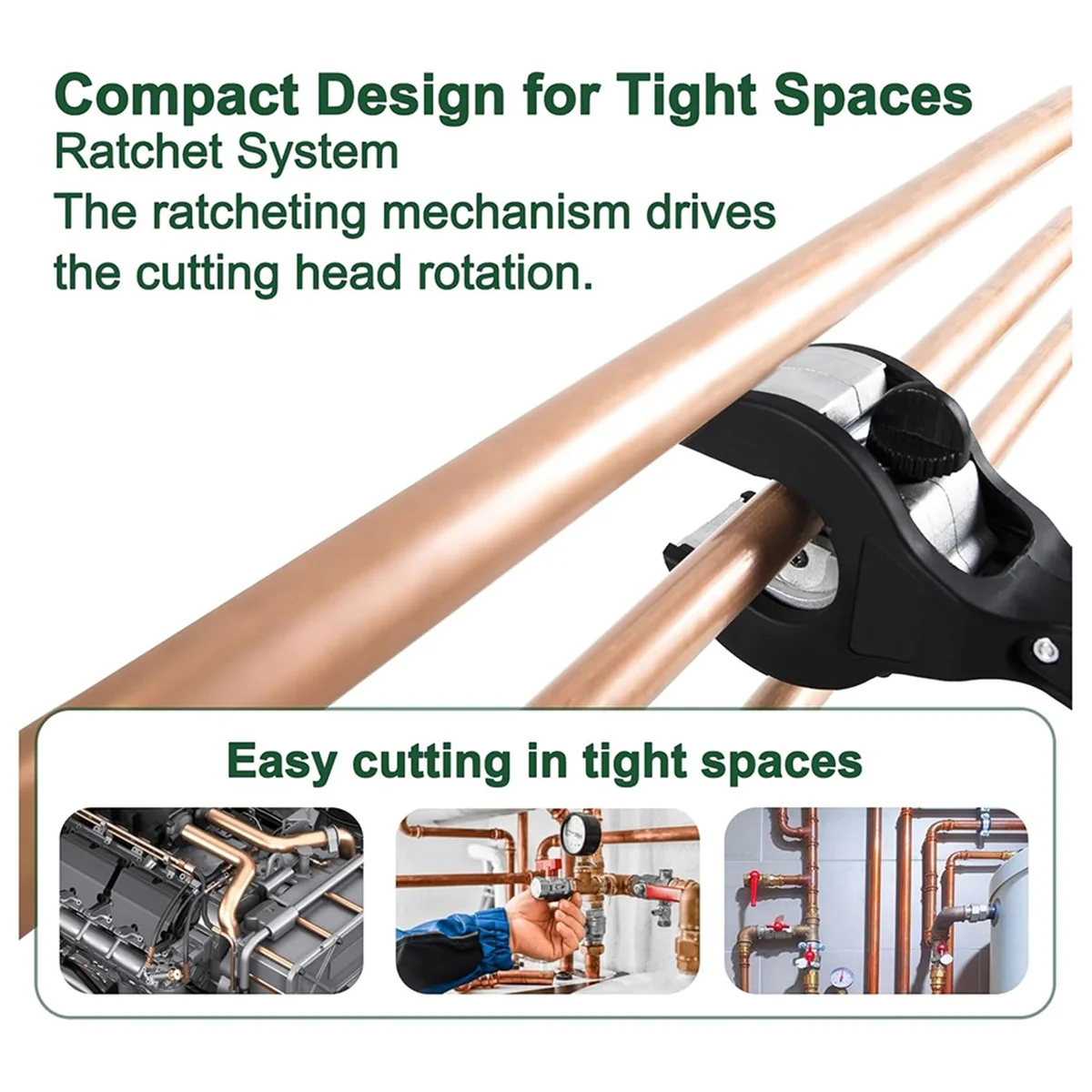Резак для труб с храповым механизмом BAAQ Работа одной рукой в плотном пространстве Регулируемый от 5/16 до 1-1/8 дюймов Режущие медные/алюминиевые/латунные трубки
Резак для труб с храповым механизмом BAAQ Работа одной рукой в плотном пространстве Регулируемый от 5/16 до 1-1/8 дюймов Режущие медные/алюминиевые/латунные трубки
