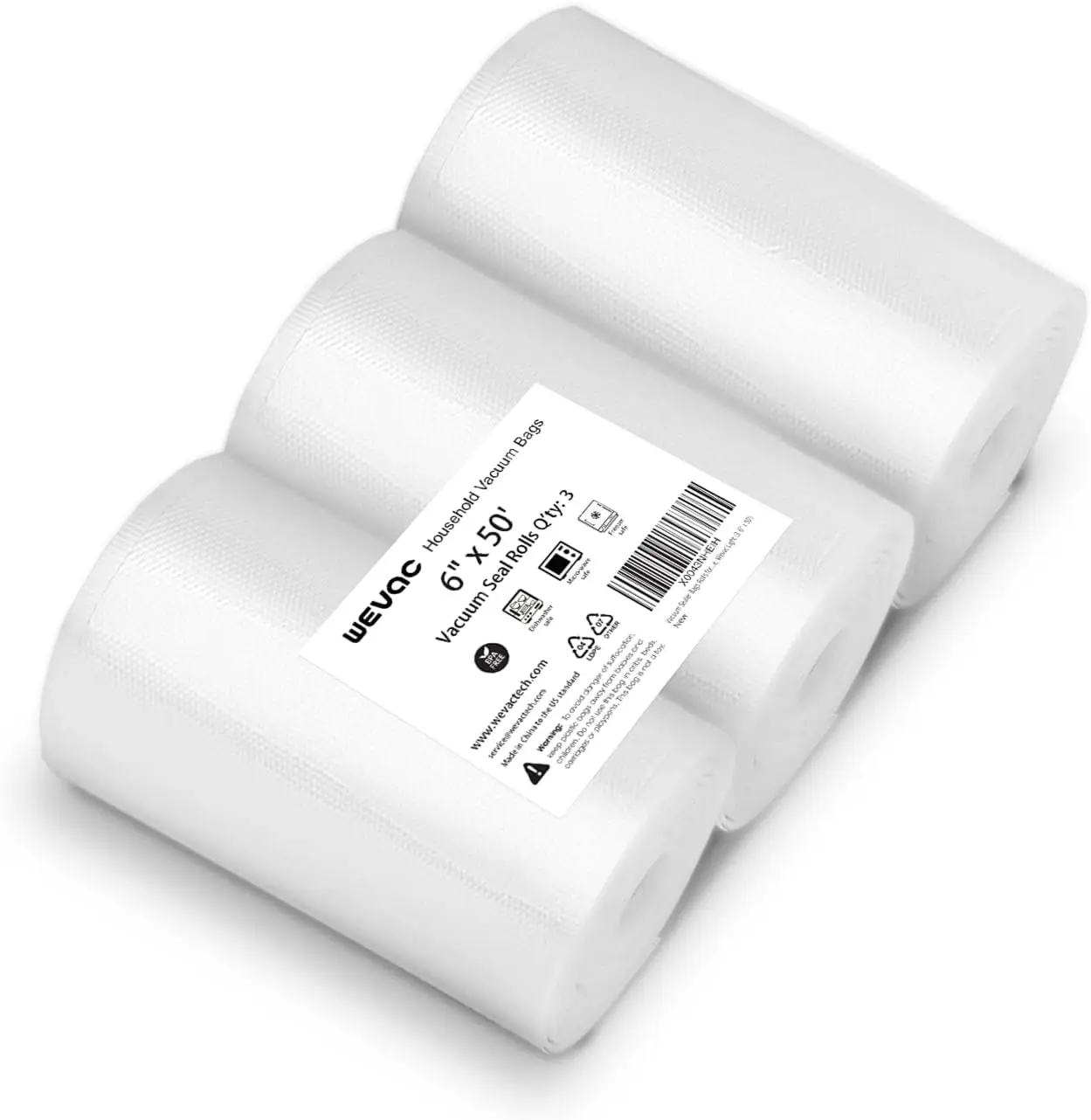 2024 New 6" x 50' Vacuum Sealer Rolls, 3 Rolls for Food Storage, Sous Vide & Meal Prep
2024 New 6" x 50' Vacuum Sealer Rolls, 3 Rolls for Food Storage, Sous Vide & Meal Prep