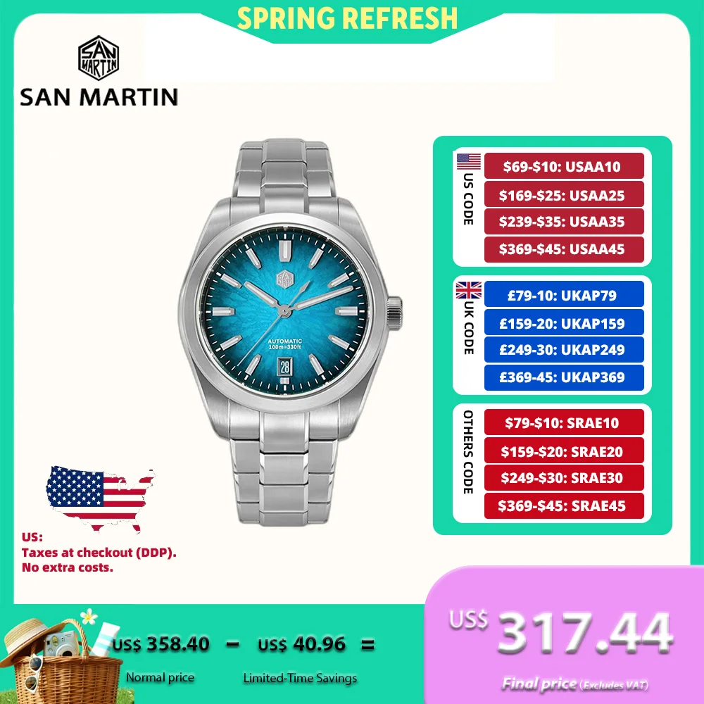 San Martin 36/39/42mm JianZhan Watches For Men GADA Miyota 9015 Automatic Wristwatch BGW-X1 Swim Waterproof Relojes SN0144GS/X/L
San Martin 36/39/42mm JianZhan Watches For Men GADA Miyota 9015 Automatic Wristwatch BGW-X1 Swim Waterproof Relojes SN0144GS/X/L