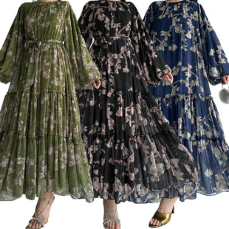 Eid Chiffon Women Dress Abaya Flower Print Muslim Vestidos Largo Dubai Kaftan Arab Long Robe Ramadan Morocco Dresses Jalabiya
Eid Chiffon Women Dress Abaya Flower Print Muslim Vestidos Largo Dubai Kaftan Arab Long Robe Ramadan Morocco Dresses Jalabiya