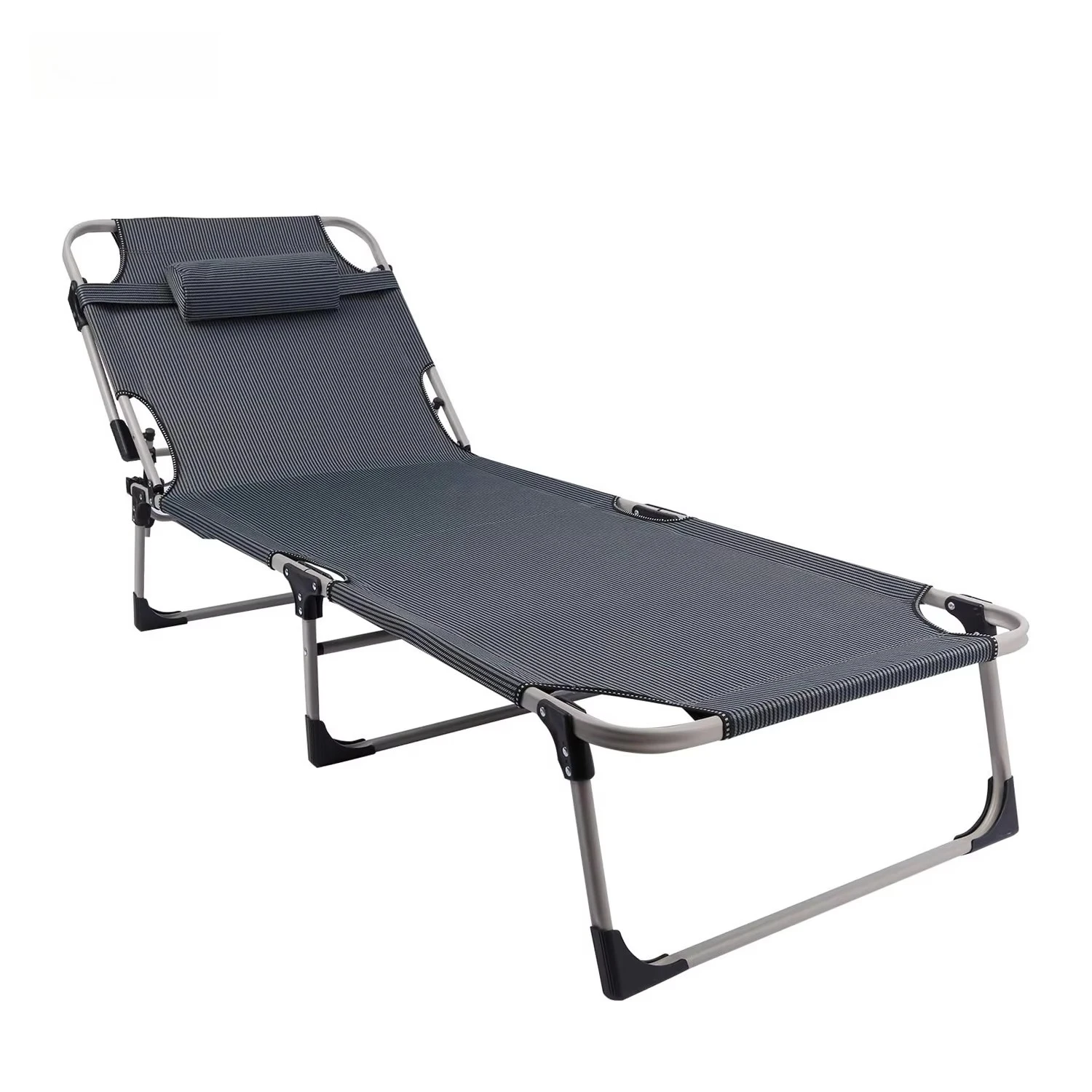 Adjustable 4-position reclining folding bed Portable metal steel frame camping bed Outdoor living room Hotel pillow
Adjustable 4-position reclining folding bed Portable metal steel frame camping bed Outdoor living room Hotel pillow