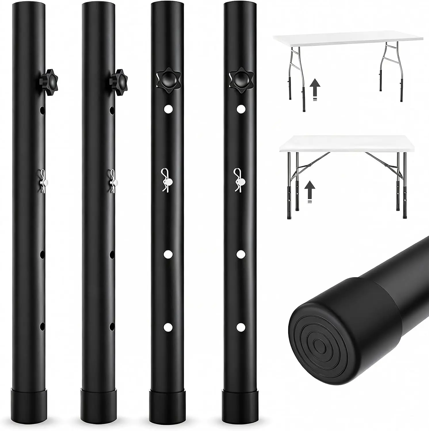 Table Leg Risers for Folding Tables, 4-Level Height Adjustable Metal Extenders, Reduces Stooping and Back Strain, 4 Pack
Table Leg Risers for Folding Tables, 4-Level Height Adjustable Metal Extenders, Reduces Stooping and Back Strain, 4 Pack