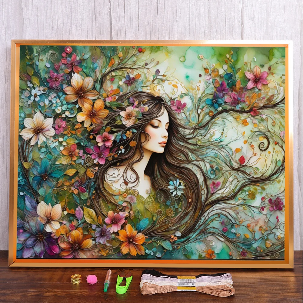 Girl Flowers Printed Cross Stitch Complete Kit DIY Embroidery Knitting Sewing Handicraft Painting Package Wholesale Different
Girl Flowers Printed Cross Stitch Complete Kit DIY Embroidery Knitting Sewing Handicraft Painting Package Wholesale Different