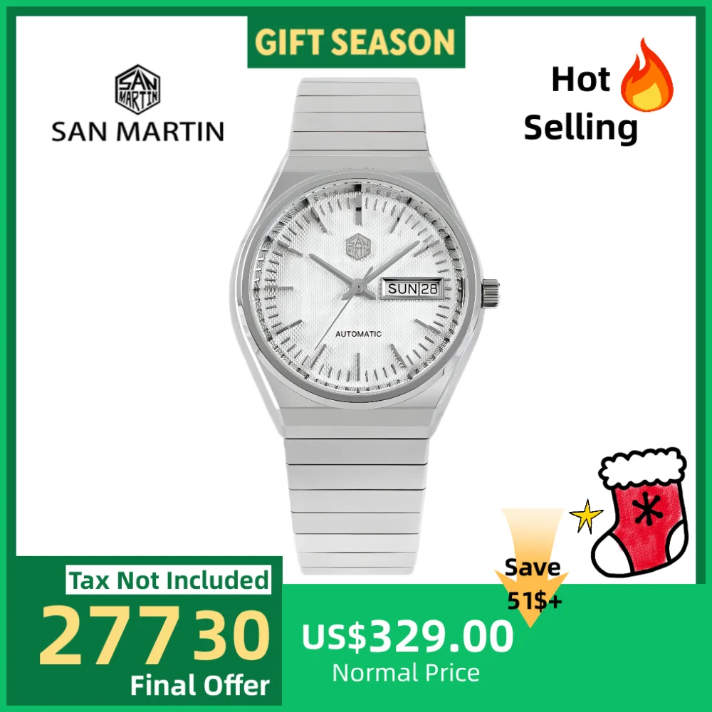 San Martin 37mm ST2100 Automatic Watch For Men Watches Mechanical Wristwatch Day Date Display Luxury Waterproof 5Bar SN0102
San Martin 37mm ST2100 Automatic Watch For Men Watches Mechanical Wristwatch Day Date Display Luxury Waterproof 5Bar SN0102