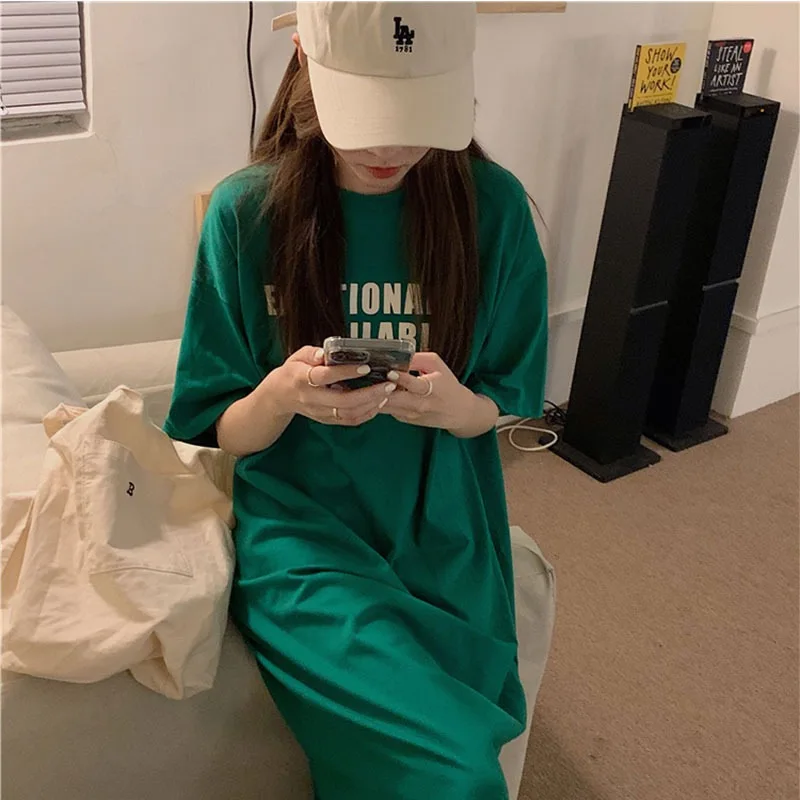 Short Sleeve Young Style Long Dress 2024 New Casual Straight Pullovers Dresses Ladies Fashion O-neck Cotton Women's Clothing
Short Sleeve Young Style Long Dress 2024 New Casual Straight Pullovers Dresses Ladies Fashion O-neck Cotton Women's Clothing