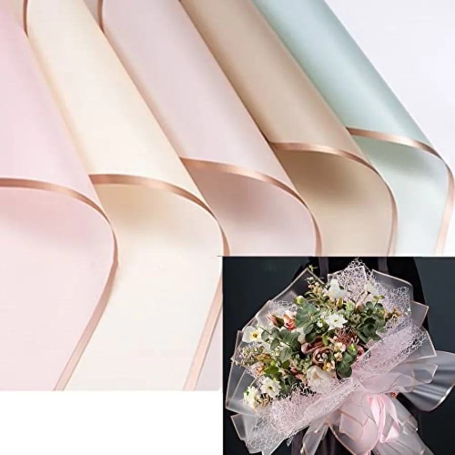 25 Counts/5 Colors Gold Edge Waterproof Floral Wrapping Paper, Florist Bouquet Supplies, DIY Crafts, Gift Packaging or Gift Box
25 Counts/5 Colors Gold Edge Waterproof Floral Wrapping Paper, Florist Bouquet Supplies, DIY Crafts, Gift Packaging or Gift Box