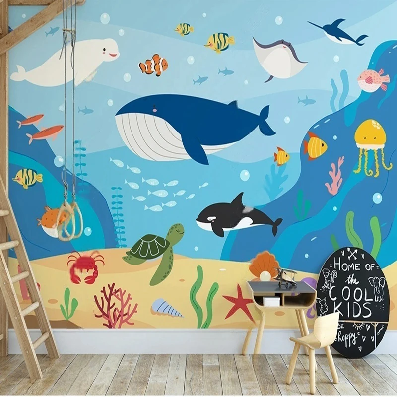Customized Mural Wallpaper Hand-Painted Cartoon Coral Fish Design for Kids Room Nursery Playroom Background Wall Decoration
Customized Mural Wallpaper Hand-Painted Cartoon Coral Fish Design for Kids Room Nursery Playroom Background Wall Decoration