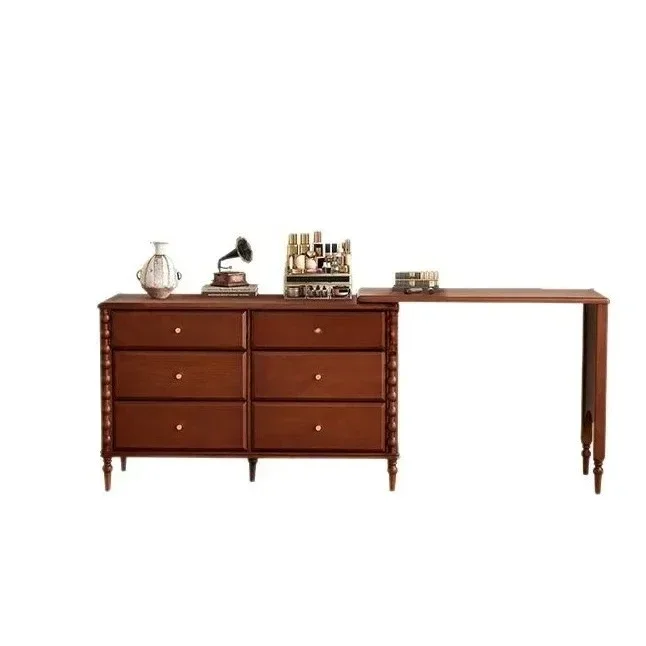 Nordic solid wood retro dresser bedroom desk dressing table corner chest integrated
Nordic solid wood retro dresser bedroom desk dressing table corner chest integrated