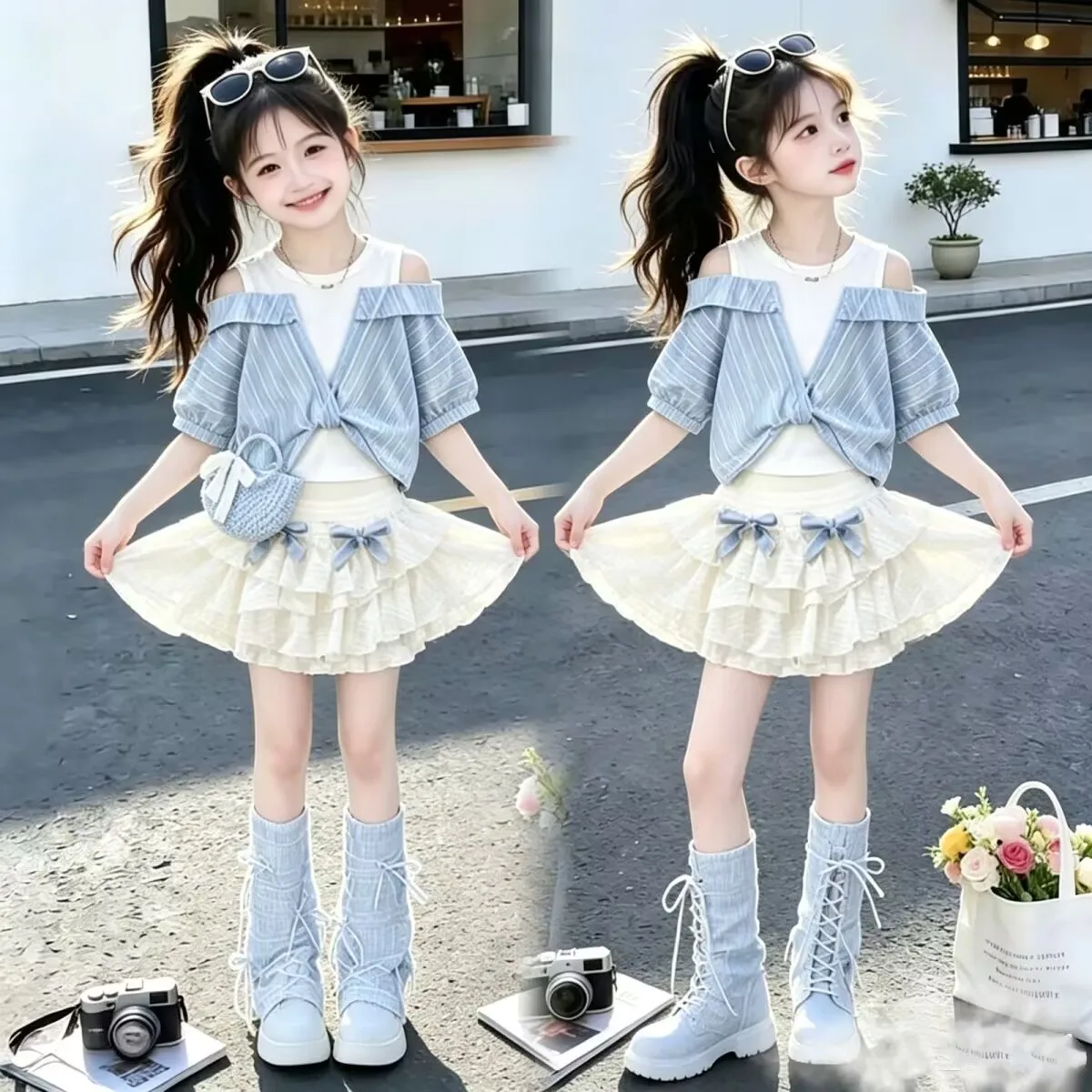 2026 New Baby Girls Summer Teenage Blue Sets, Blouse + Bow Skirts Princess Sweet Suits 5-12 T
2026 New Baby Girls Summer Teenage Blue Sets, Blouse + Bow Skirts Princess Sweet Suits 5-12 T