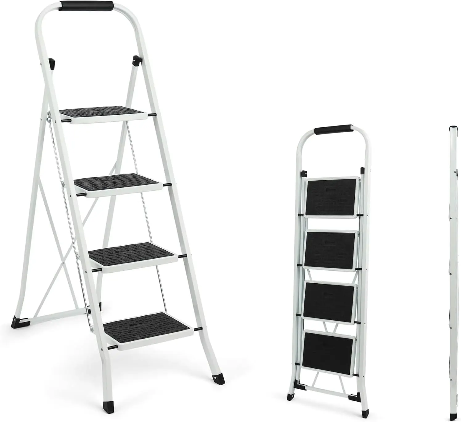 4-Step Folding Step Stool, 350 LBS Capacity, Anti-Slip Wide Steps, Rubber Feet & Handgrip, Lightweight & Durable Steel for Kitchen, Home & Garage
4-Step Folding Step Stool, 350 LBS Capacity, Anti-Slip Wide Steps, Rubber Feet & Handgrip, Lightweight & Durable Steel for Kitchen, Home & Garage