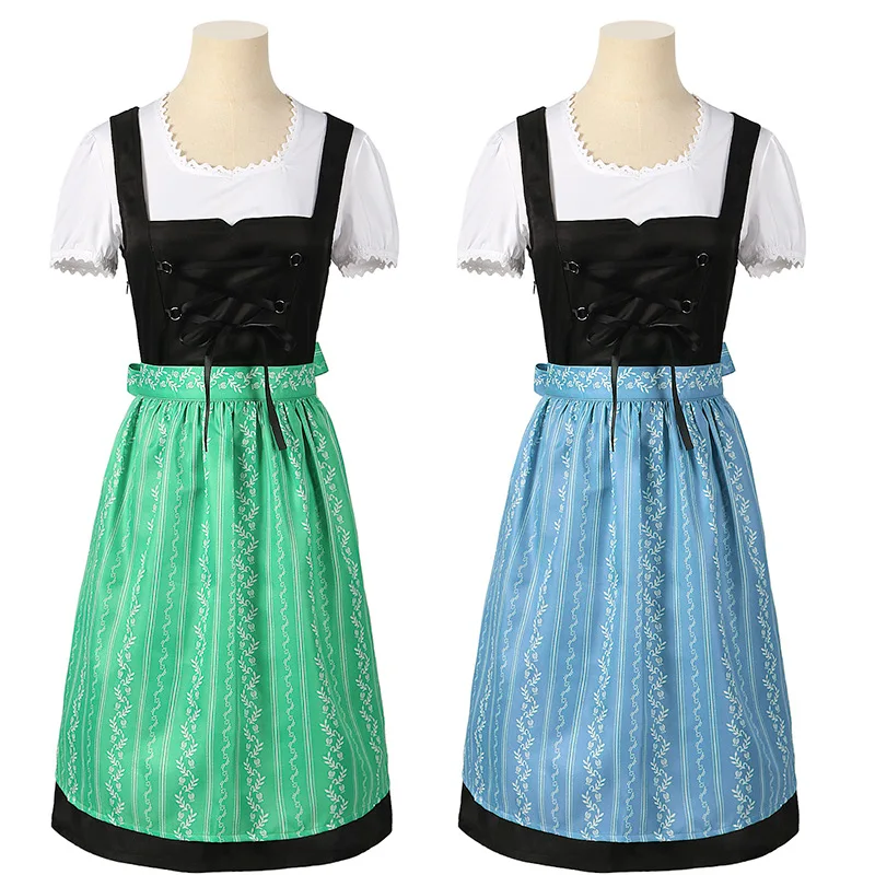 German Oktoberfest Traditional Dress Dirndl DressMaid Beer Costume Halloween Carnival Girl Cosplay Party Green Dress
German Oktoberfest Traditional Dress Dirndl DressMaid Beer Costume Halloween Carnival Girl Cosplay Party Green Dress