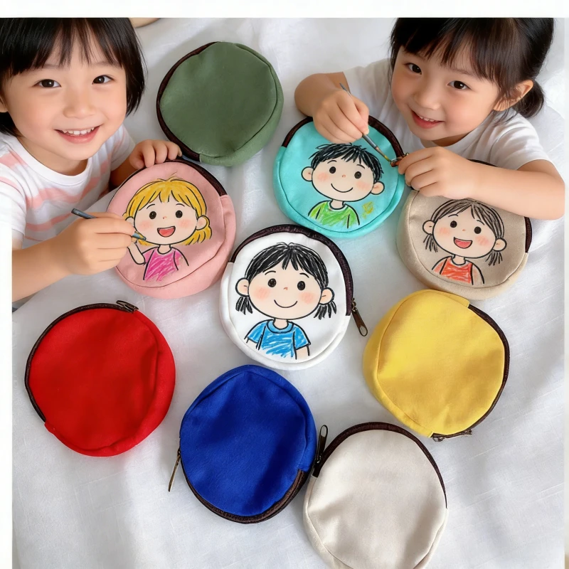 DIY Canvas Coin Purse, Hand Painted Round Blank Wallet, Creative Unpainted Bag for Painting & Customization
DIY Canvas Coin Purse, Hand Painted Round Blank Wallet, Creative Unpainted Bag for Painting & Customization