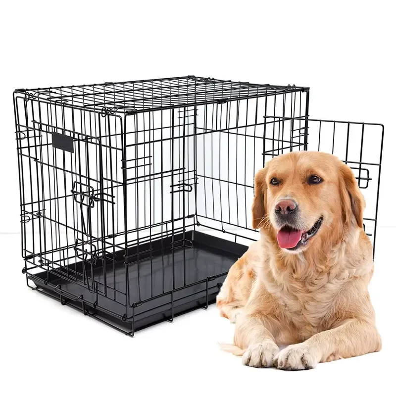 YOELLEN Heavy Duty Two-Door Dog Crate with Metal Solid Panels Breathable Design Horizontal Sliding Closure and Plastic Tray
YOELLEN Heavy Duty Two-Door Dog Crate with Metal Solid Panels Breathable Design Horizontal Sliding Closure and Plastic Tray