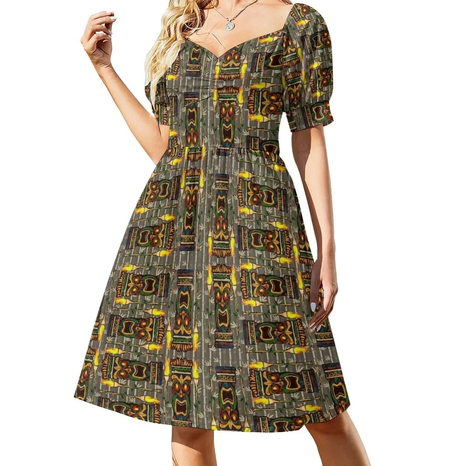 Torches, The Tiki Totem Sleeveless Dress evening dress woman womans clothing prom dresses Dress
Torches, The Tiki Totem Sleeveless Dress evening dress woman womans clothing prom dresses Dress