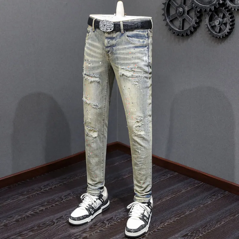 y2kDesigner fashion new men's jeans stretch slim fit retro painted washed blue jeans hip-hop brand pants hombre
y2kDesigner fashion new men's jeans stretch slim fit retro painted washed blue jeans hip-hop brand pants hombre