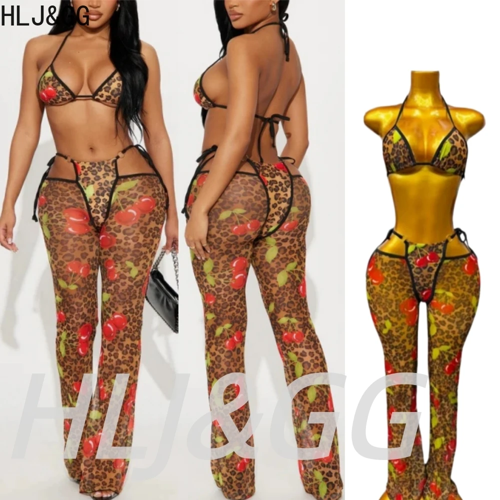 HLJ&GG Sexy Mesh Leopard Print Two Piece Sets Women V Neck Halter Crop Top And Pants Outfit Vintage Lady Bandage 2pcs Streetwear
HLJ&GG Sexy Mesh Leopard Print Two Piece Sets Women V Neck Halter Crop Top And Pants Outfit Vintage Lady Bandage 2pcs Streetwear
