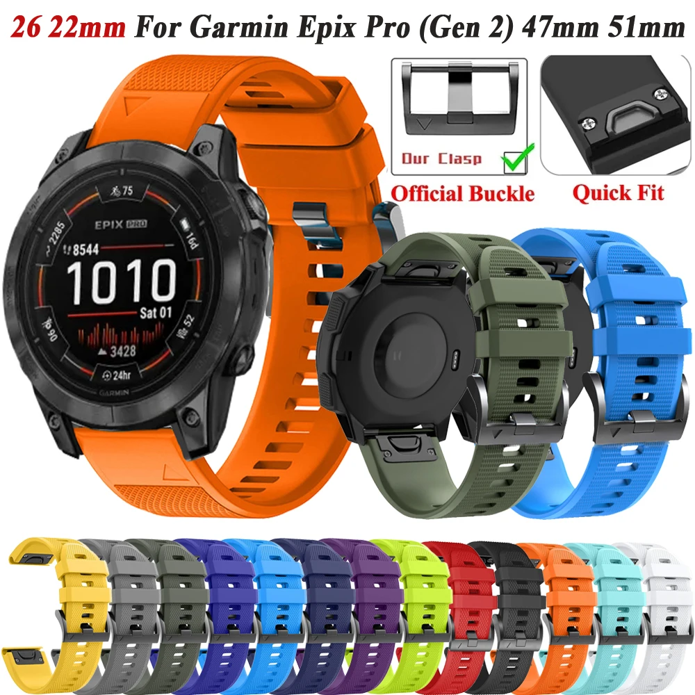 Epix Pro (Gen 2) 47 мм 51 мм QuickFit ремешок для часов Garmin Epix 2 Fenix 7 7X 6 6X Pro 5 5X силиконовый ремешок Correa 22/26 мм
Epix Pro (Gen 2) 47 мм 51 мм QuickFit ремешок для часов Garmin Epix 2 Fenix 7 7X 6 6X Pro 5 5X силиконовый ремешок Correa 22/26 мм