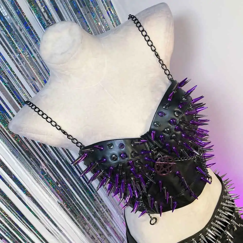 DIY Кавайные топы для подростков в стиле эмо, готика, панк-рок 90-х, фиолетовые, с заклепками, готические, из экокожи, в стиле Y2K, веганские, в стиле гранж, харадзюку, модные
DIY Кавайные топы для подростков в стиле эмо, готика, панк-рок 90-х, фиолетовые, с заклепками, готические, из экокожи, в стиле Y2K, веганские, в стиле гранж, харадзюку, модные