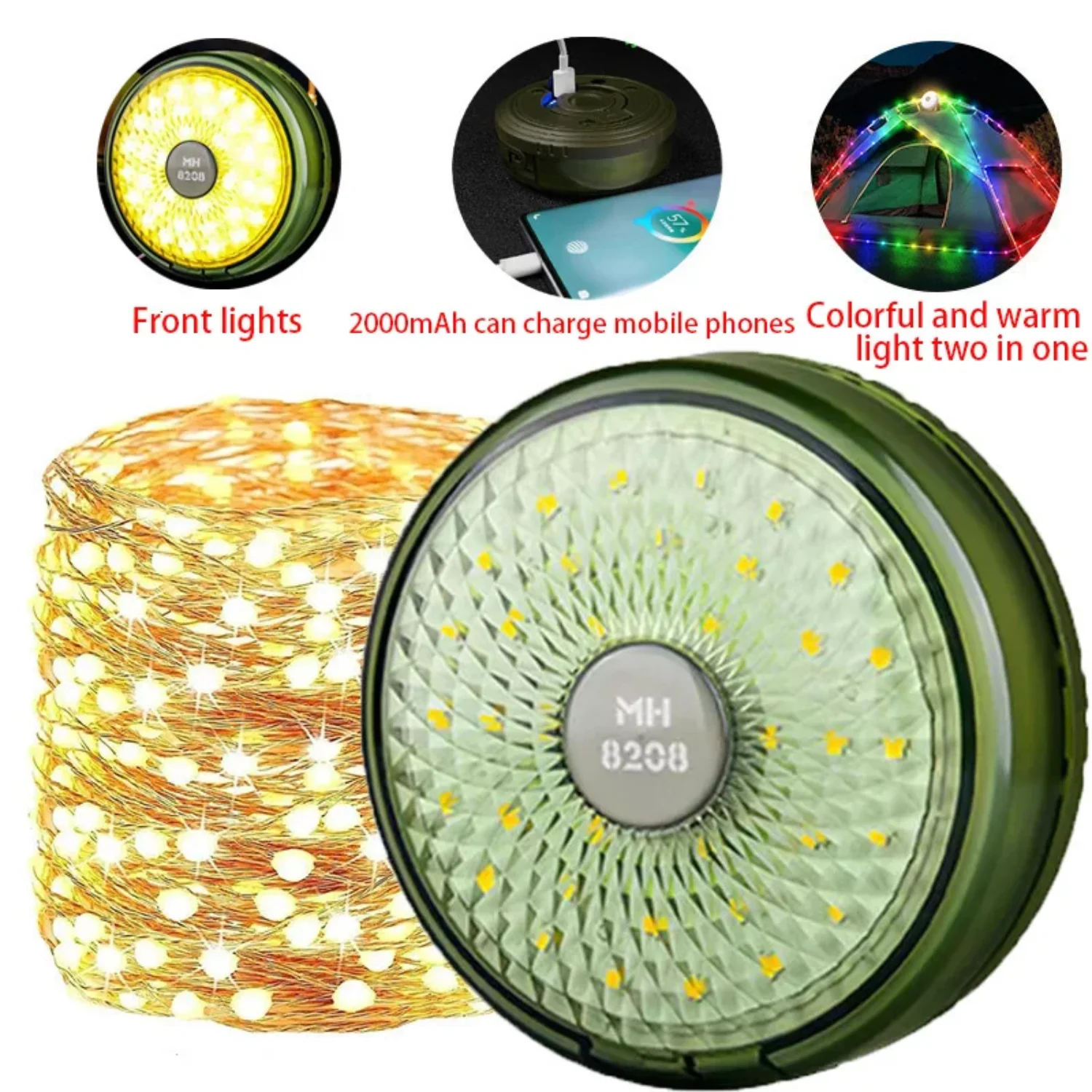Camping String Lights,26Ft Light with Lanterns (2 in 1 Design),Camping Lights 1500mAh,IPX6 Waterproof,Rechargeable Flashlights
Camping String Lights,26Ft Light with Lanterns (2 in 1 Design),Camping Lights 1500mAh,IPX6 Waterproof,Rechargeable Flashlights