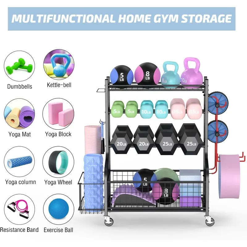 Dumbbell Rack, Weight Rack For Dumbbells, Home Gym Storage For Dumbbells Kettlebells Yoga Mat And Balls, All In One Workou
Dumbbell Rack, Weight Rack For Dumbbells, Home Gym Storage For Dumbbells Kettlebells Yoga Mat And Balls, All In One Workou