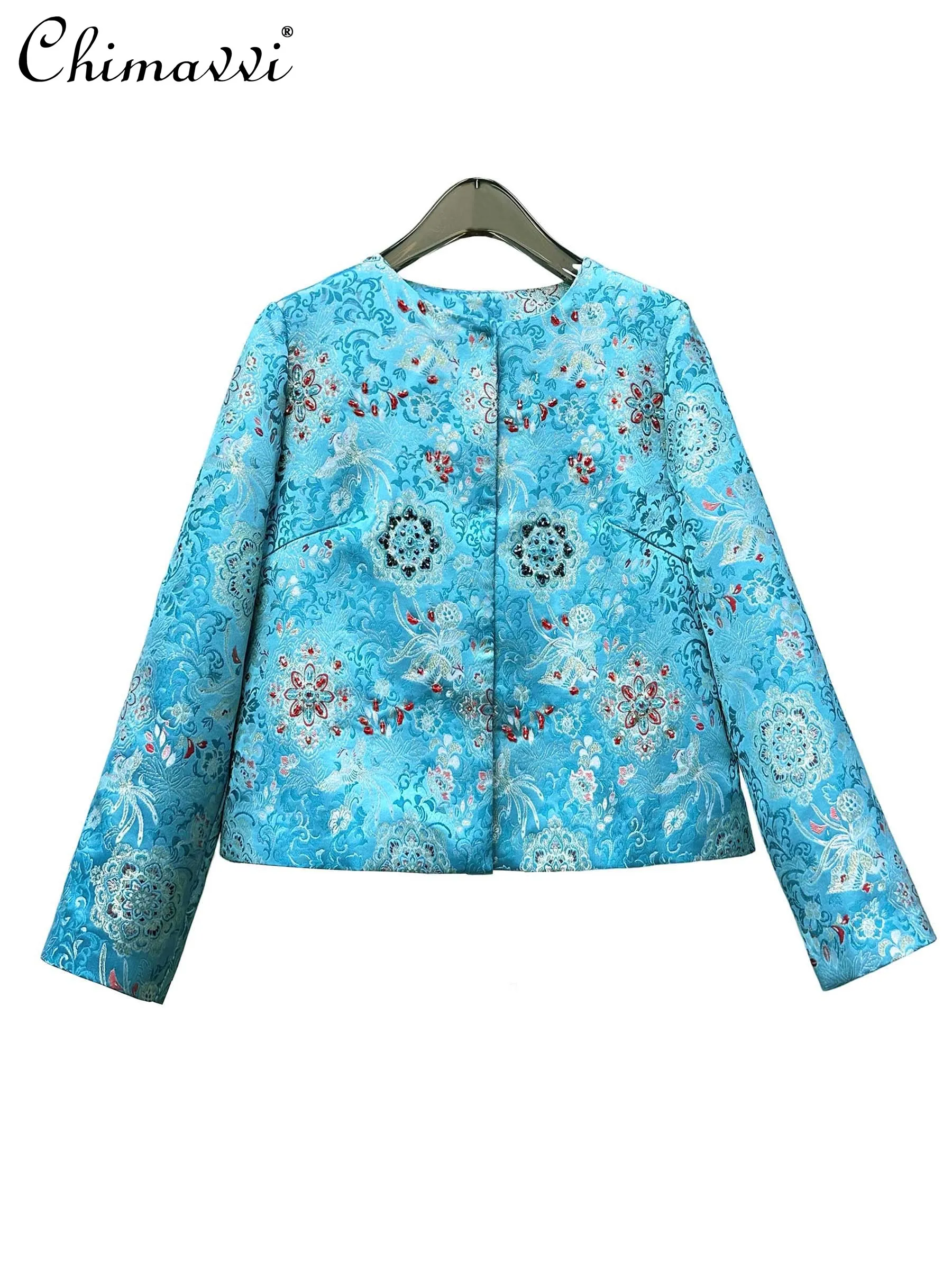 2026 Spring Chinese Style Elegant Jacquard Embroidery Heavy Industry Beading Round Neck Long Sleeve Short Jackets Coat for Women
2026 Spring Chinese Style Elegant Jacquard Embroidery Heavy Industry Beading Round Neck Long Sleeve Short Jackets Coat for Women
