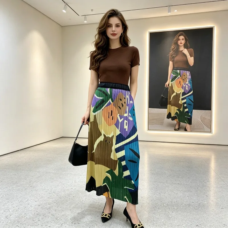 Miyake Pleated 2026 Summer New Casual Fashion Gentle Style Printed Pleated Skirt High Waist Elegant High Waist Half Skirt Pleat
Miyake Pleated 2026 Summer New Casual Fashion Gentle Style Printed Pleated Skirt High Waist Elegant High Waist Half Skirt Pleat