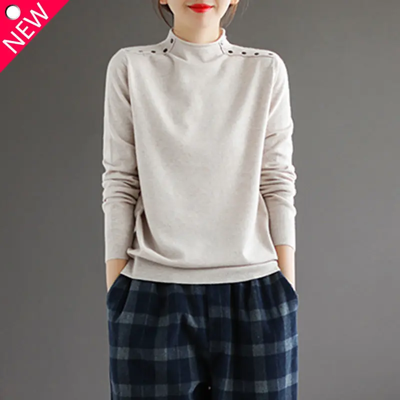 Women's Clothing 2023 Autumn and Winter New Splice Button Half High Collar Long Sleeve Solid Color Versatile Commuter Pullover
Women's Clothing 2023 Autumn and Winter New Splice Button Half High Collar Long Sleeve Solid Color Versatile Commuter Pullover