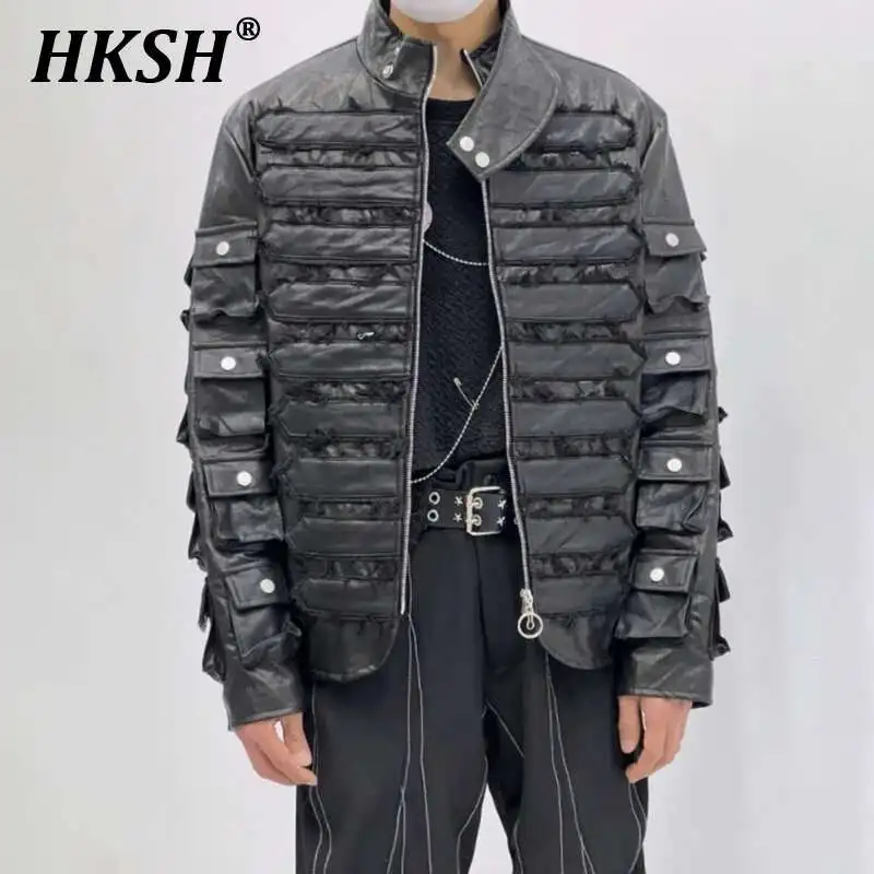HKSH Spring Autumn New Men Tide Original Design Jacket Handmade Gothic Punk Metal Buckle Belt Dark Techwear Leather Coats HK4027
HKSH Spring Autumn New Men Tide Original Design Jacket Handmade Gothic Punk Metal Buckle Belt Dark Techwear Leather Coats HK4027