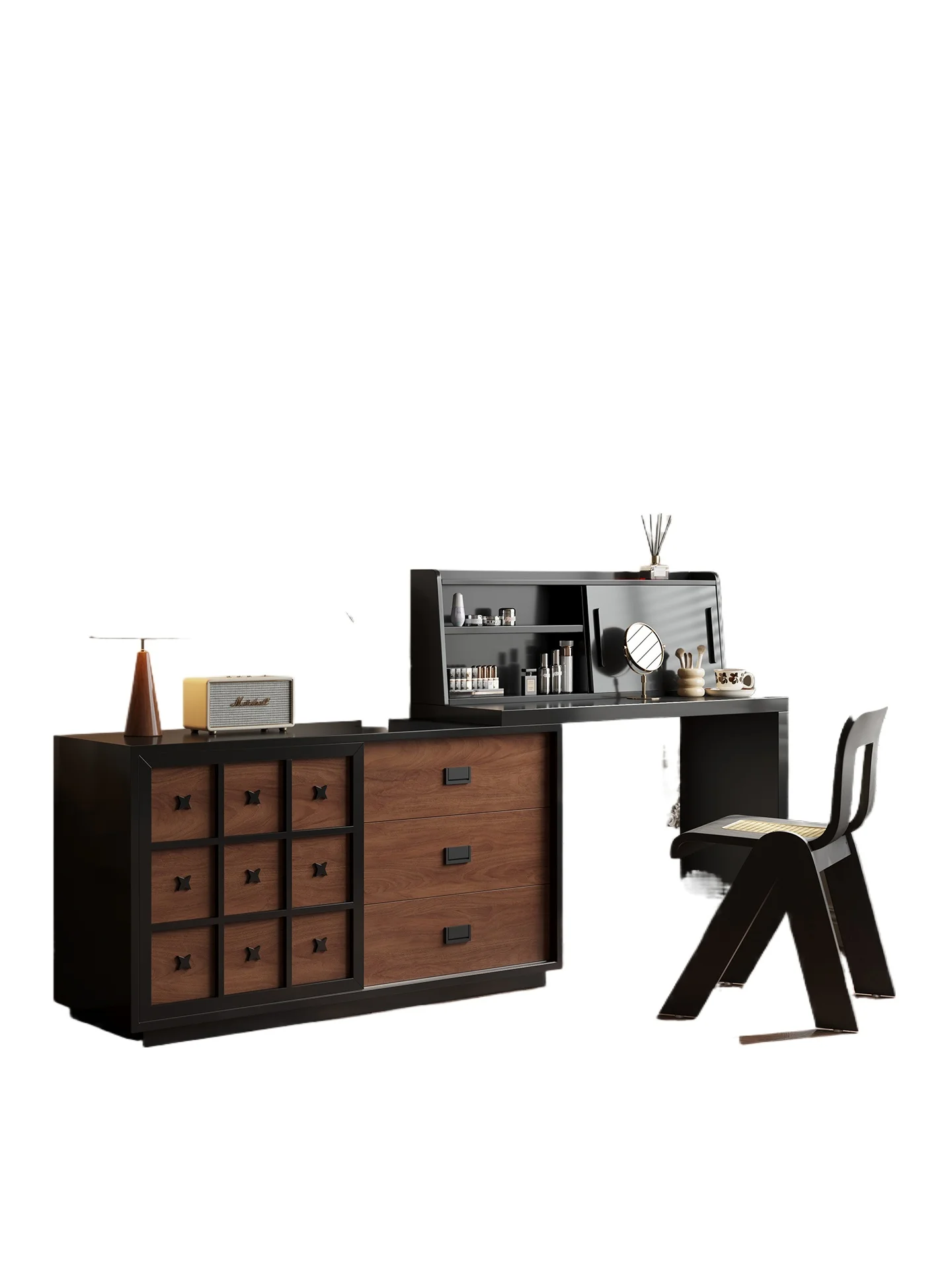 Medieval dresser chest integrated bedroom retro walnut pattern makeup table premium bedside makeup cabinet
Medieval dresser chest integrated bedroom retro walnut pattern makeup table premium bedside makeup cabinet