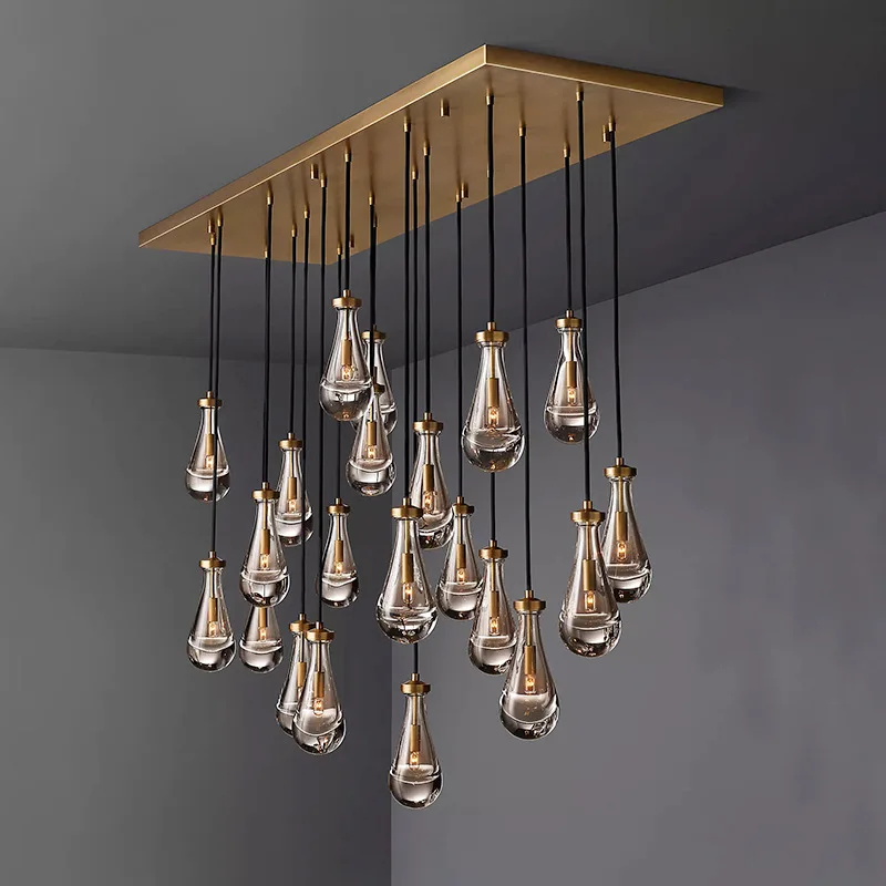All copper chandelier living room dining room bar bedroom bedside lamp water droplet simple creative
All copper chandelier living room dining room bar bedroom bedside lamp water droplet simple creative