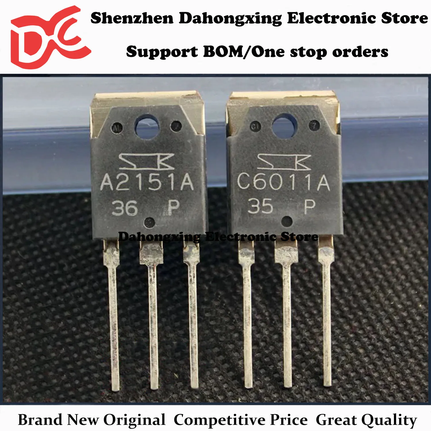 New Original 5Pairs 2SA2151A A2151A + 2SC6011A C6011A TO-3P Audio Amplifier Transistor Electronic Components Great Quality
New Original 5Pairs 2SA2151A A2151A + 2SC6011A C6011A TO-3P Audio Amplifier Transistor Electronic Components Great Quality